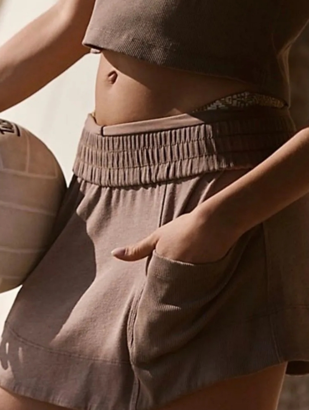 Free People Movement Go To Skort In Beige Size XL